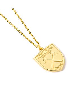 West Ham United FC Gold Finish Crest Necklace-TM-07287