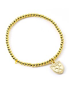 West Ham United FC Gold Finish Bead Bracelet-TM-07290