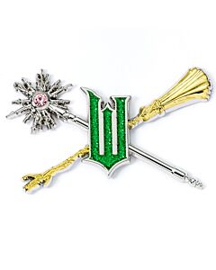 Wicked Wand & Broomstick Pin Badge-TM-07323