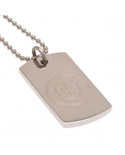 Manchester City FC Engraved Dog Tag & Chain-112517