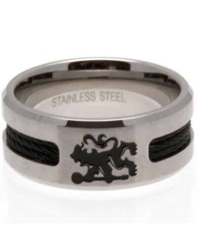 Chelsea FC Black Inlay Ring Medium-22978