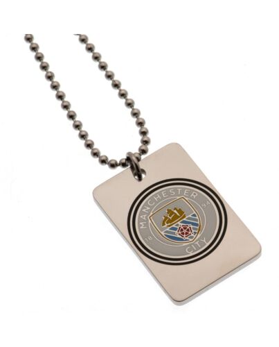 Manchester City FC Enamel Crest Dog Tag & Chain-187648