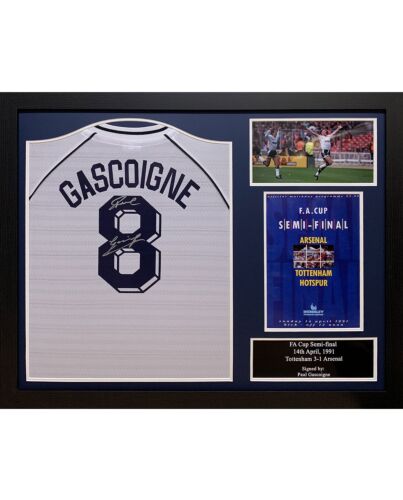 Tottenham Hotspur FC Gascoigne Signed Shirt (Framed)-188334