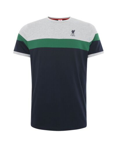 Liverpool FC Retro Panel T Shirt Mens Navy Medium-189827