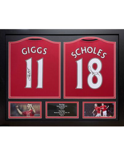 Manchester United FC Giggs & Scholes Signed Shirts (Dual Framed)-190057