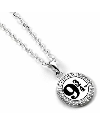 Harry Potter Sterling Silver Crystal Necklace 9 & 3 Quarters-TM-00479