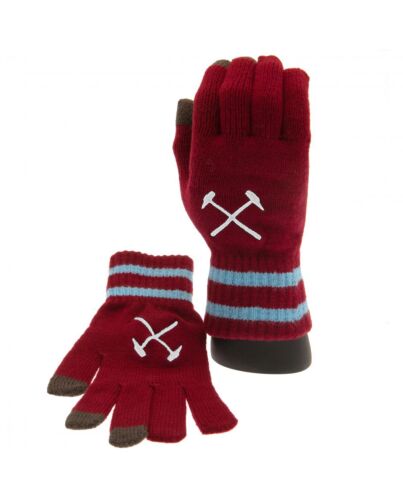 West Ham United FC Touchscreen Knitted Gloves Youths-TM-02170