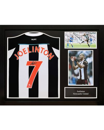Newcastle United FC Joelinton Signed Shirt (Framed)-TM-03204