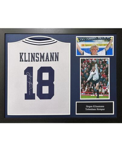 Tottenham Hotspur FC 1994 Klinsmann Signed Shirt (Framed)-TM-02729