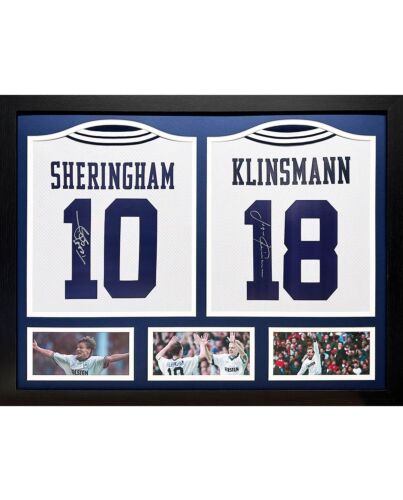 Tottenham Hotspur FC 1994 Klinsmann & Sheringham Signed Shirts (Dual Framed)-TM-02730