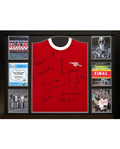 Arsenal FC 1971 Double Winners Signed Shirt (Framed)-TM-04675