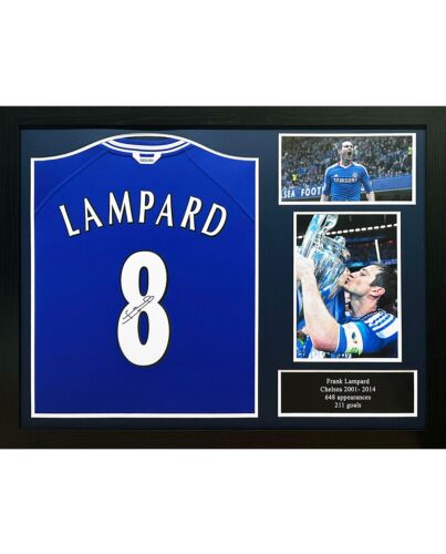 Chelsea FC Lampard Signed Shirt (Framed)-TM-04677