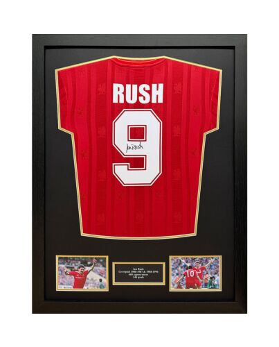 Liverpool FC 1986 Rush Signed Shirt (Framed)-TM-04678