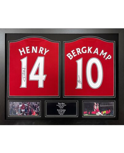 Arsenal FC Bergkamp & Henry Signed Shirts (Dual Framed)-TM-04780