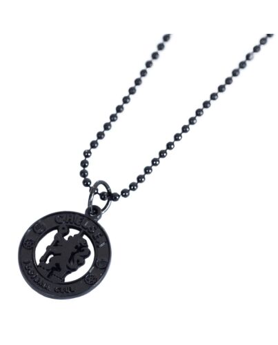 Chelsea FC Black Plated Pendant & Chain-TM-05118