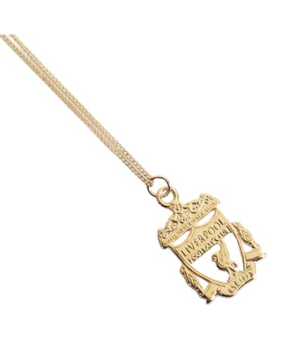 Liverpool FC 18ct Gold Plated on Silver Crest Pendant & Chain-TM-05077