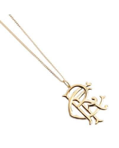 Rangers FC 18ct Gold Plated on Silver Pendant & Chain-TM-05080