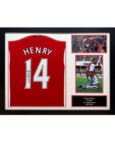 Arsenal FC Henry Signed Shirt (Framed)-TM-04781