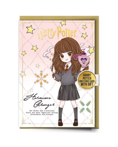 Harry Potter Hemione Greetings Card with Badge-TM-05900