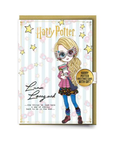 Harry Potter Luna Lovegood Greetings Card with Badge-TM-05901