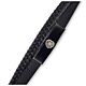 Hearts FC Black IP Leather Bracelet