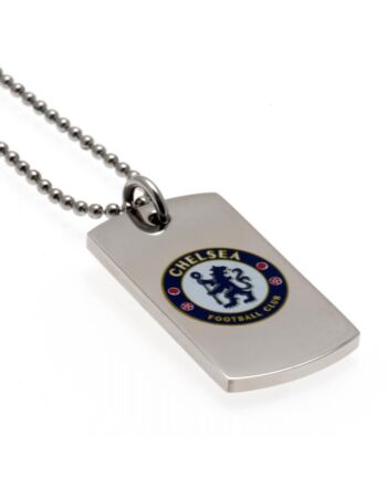Chelsea FC Colour Crest Dog Tag & Chain-4285