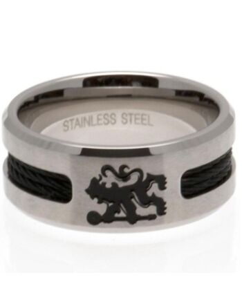 Chelsea FC Black Inlay Ring Medium-22978