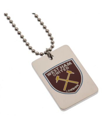 West Ham United FC Enamel Crest Dog Tag & Chain-187802