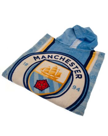 Manchester City FC Kids Hooded Poncho-TM-01302