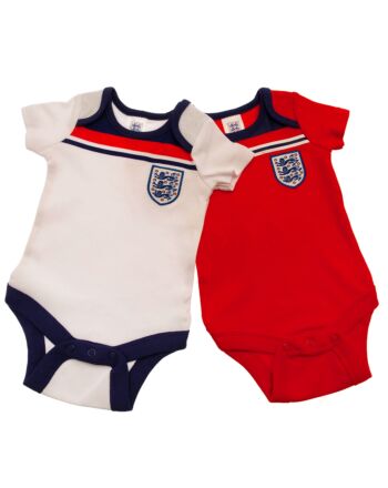 England FA 2 Pack Bodysuit 82 Retro 9-12 Mths-TM-01574