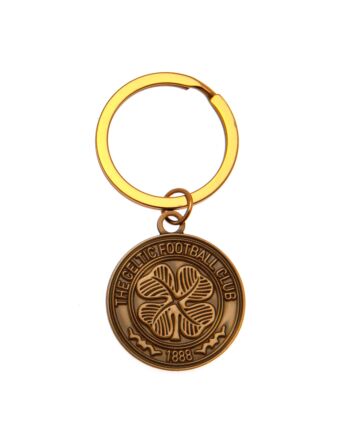 Celtic FC Antique Gold Crest Keyring-TM-01961