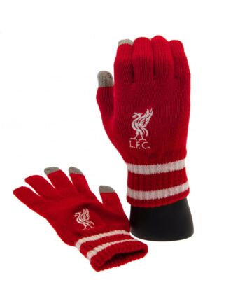 Liverpool FC Touchscreen Knitted Gloves Youths RD-TM-02169