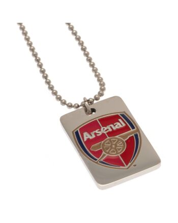 Arsenal FC Enamel Crest Dog Tag & Chain-TM-03352
