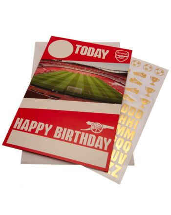 Arsenal FC Birthday Card With Stickers-TM-03905