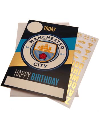 Manchester City FC Birthday Card With Stickers-TM-03911