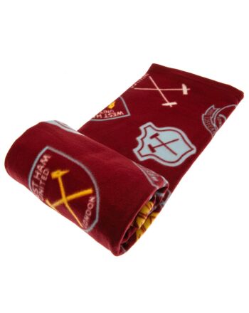 West Ham United FC Historic Crests Fleece Blanket-TM-03671