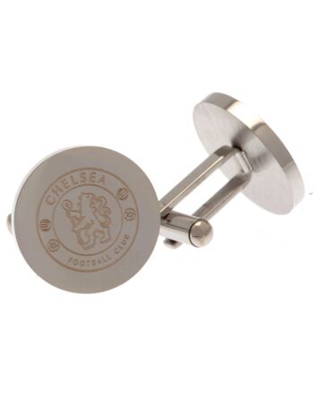 Chelsea FC Stainless Steel Round Cufflinks-TM-03459