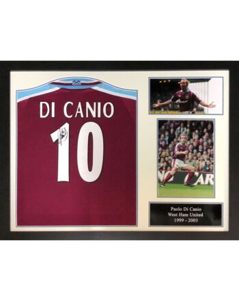 West Ham United FC Di Canio Signed Shirt (Framed)-TM-04647
