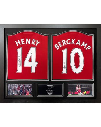 Arsenal FC Bergkamp & Henry Signed Shirts (Dual Framed)-TM-04780
