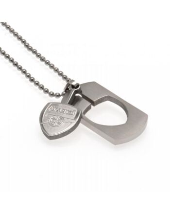 Arsenal FC Cut Out Crest Dog Tag & Chain-2229