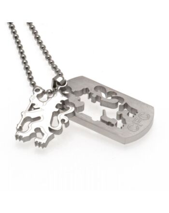 Chelsea FC Cut Out Lion Dog Tag & Chain-1856