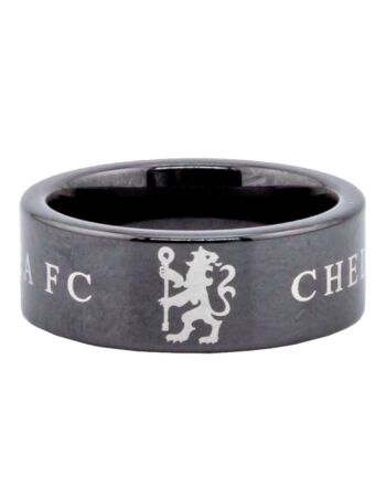 Chelsea FC Black Ceramic Ring Medium-TM-05136