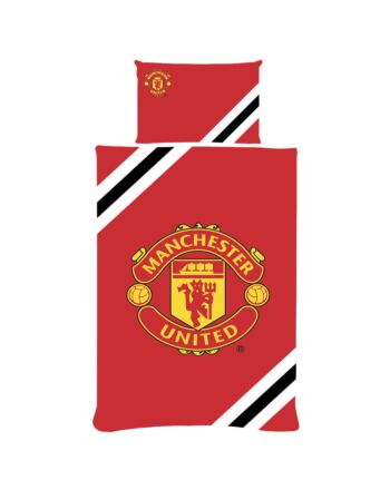 Manchester United FC Core Stripe Single Duvet Set-TM-04848