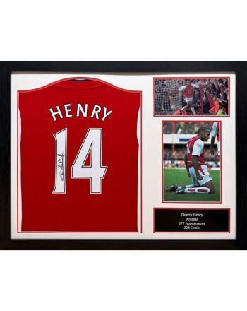 Arsenal FC Henry Signed Shirt (Framed)-TM-04781