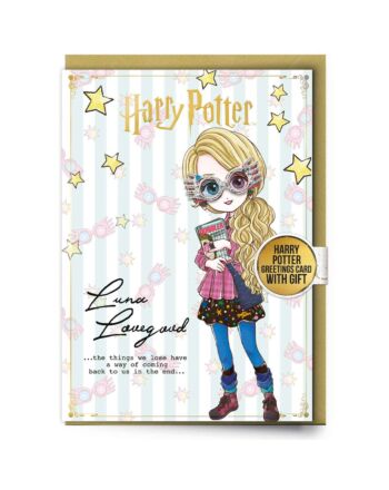 Harry Potter Luna Lovegood Greetings Card with Badge-TM-05901