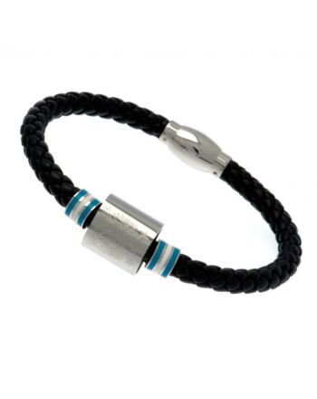 Manchester City FC Colour Ring Leather Bracelet-123034