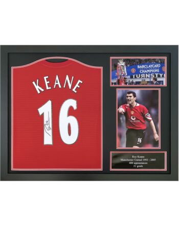 Manchester United FC Keane Signed Shirt (Framed)-173261