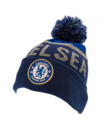 Chelsea FC Navy Text Ski Hat-177182