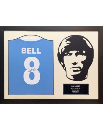 Manchester City FC Bell Signed Shirt Silhouette-188344