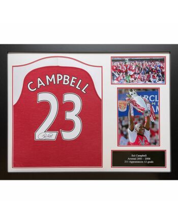 Arsenal FC Campbell Signed Shirt (Framed)-190065